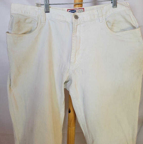 Old Navy White Jeans pockets zip fly  Men's size 18 - Picture 3 of 9
